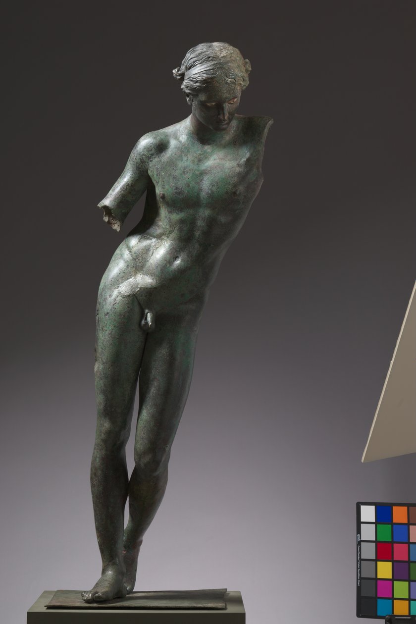 Apollo the Python-Slayer, MÖ yaklaşık 350 (bronz, bakır ve taş kakma) by Praxiteles
