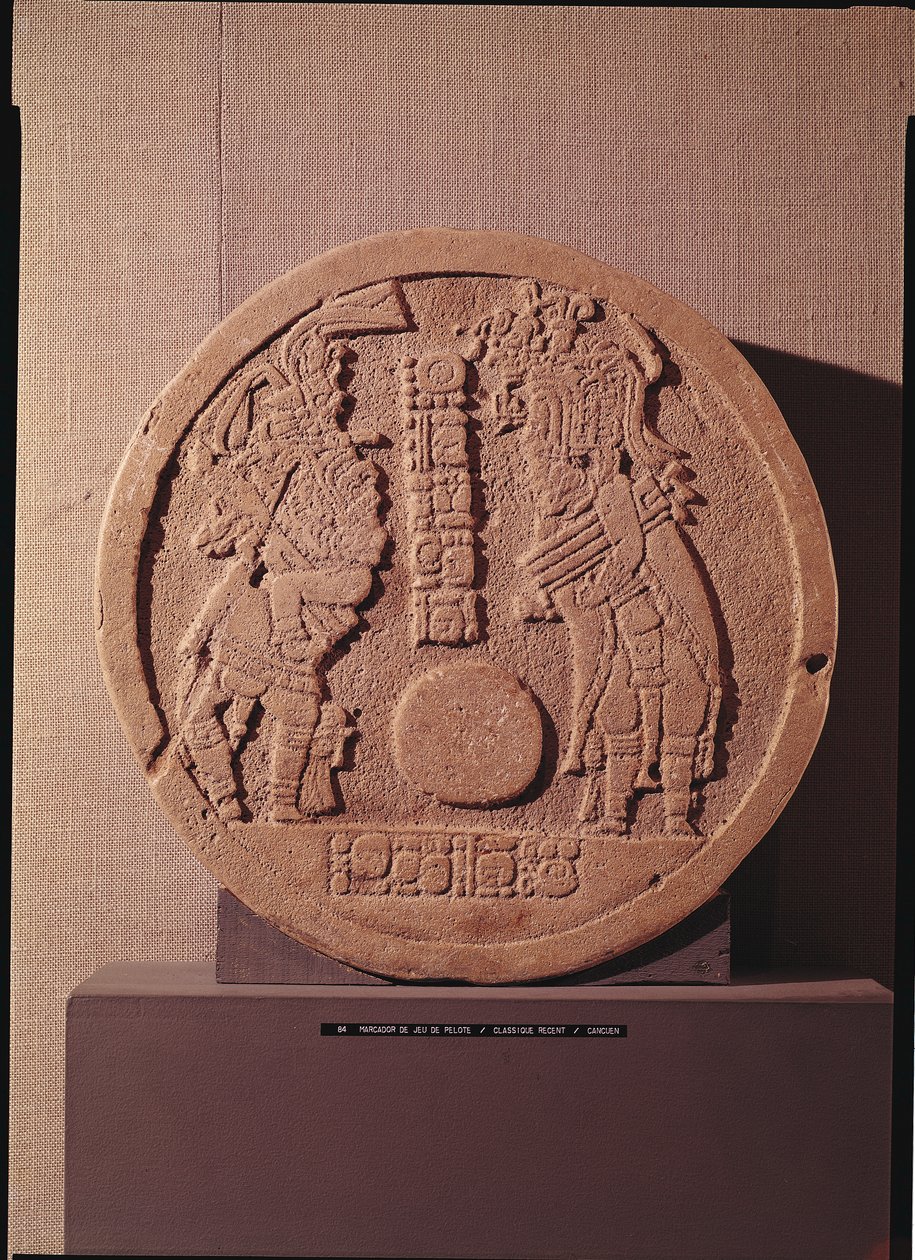 Guatemalalı Mayalı iki oyuncuyu gösteren pelot işareti, 600-950 by Pre Columbian