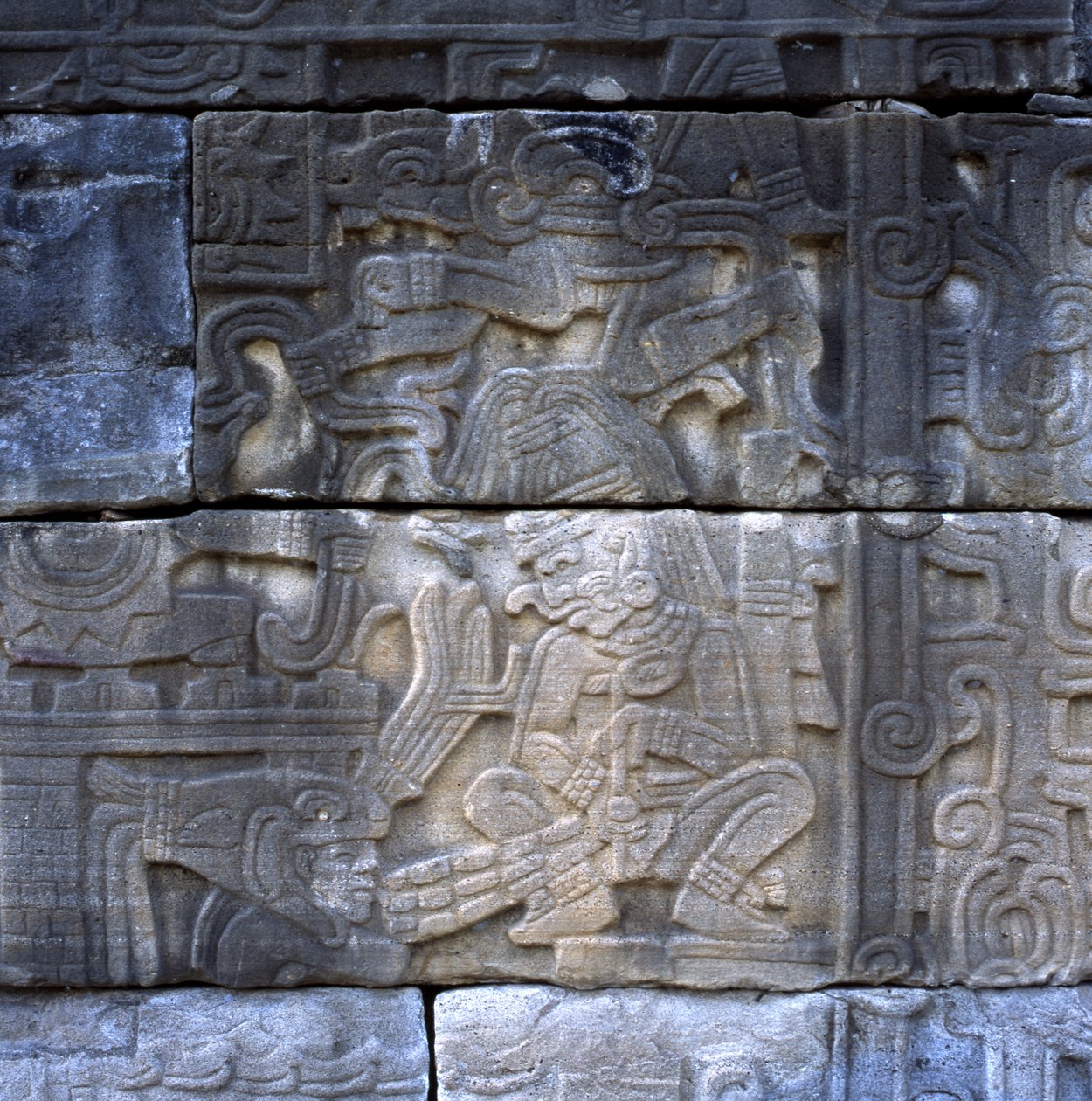 Centre relief, South Wall, South Ball Court, Late Classic period  by Pre Columbian