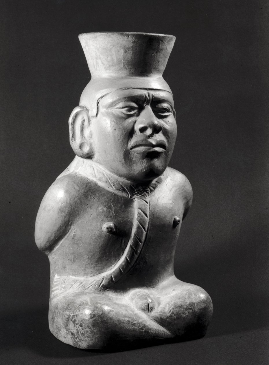 Mahkum şeklinde saksı, Mochica (MS 200-800) (pişmiş toprak) by Pre Columbian