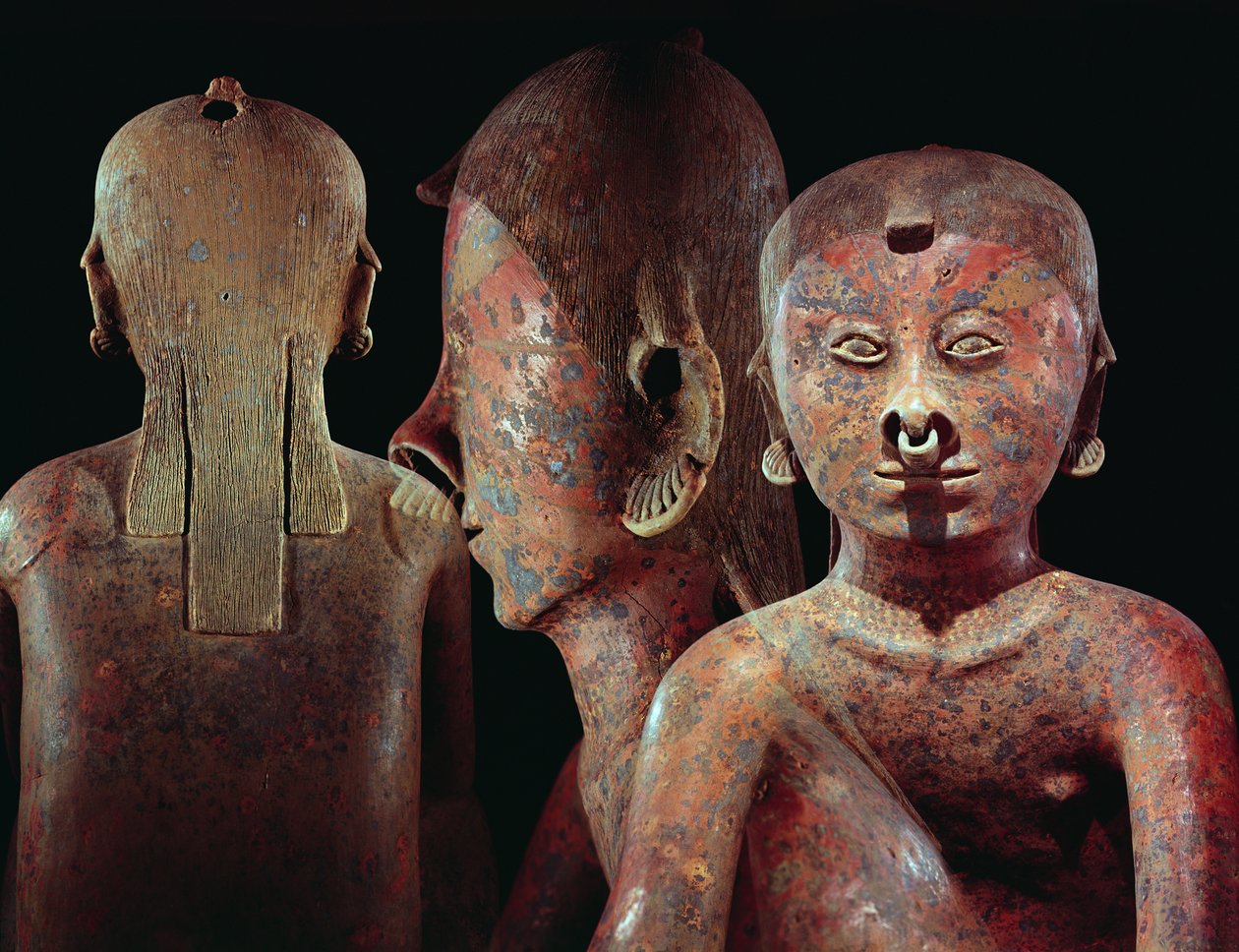 Oturan Figür Detayları, Chinesco Kültürü, (seramik) by Pre Columbian Pre Columbian