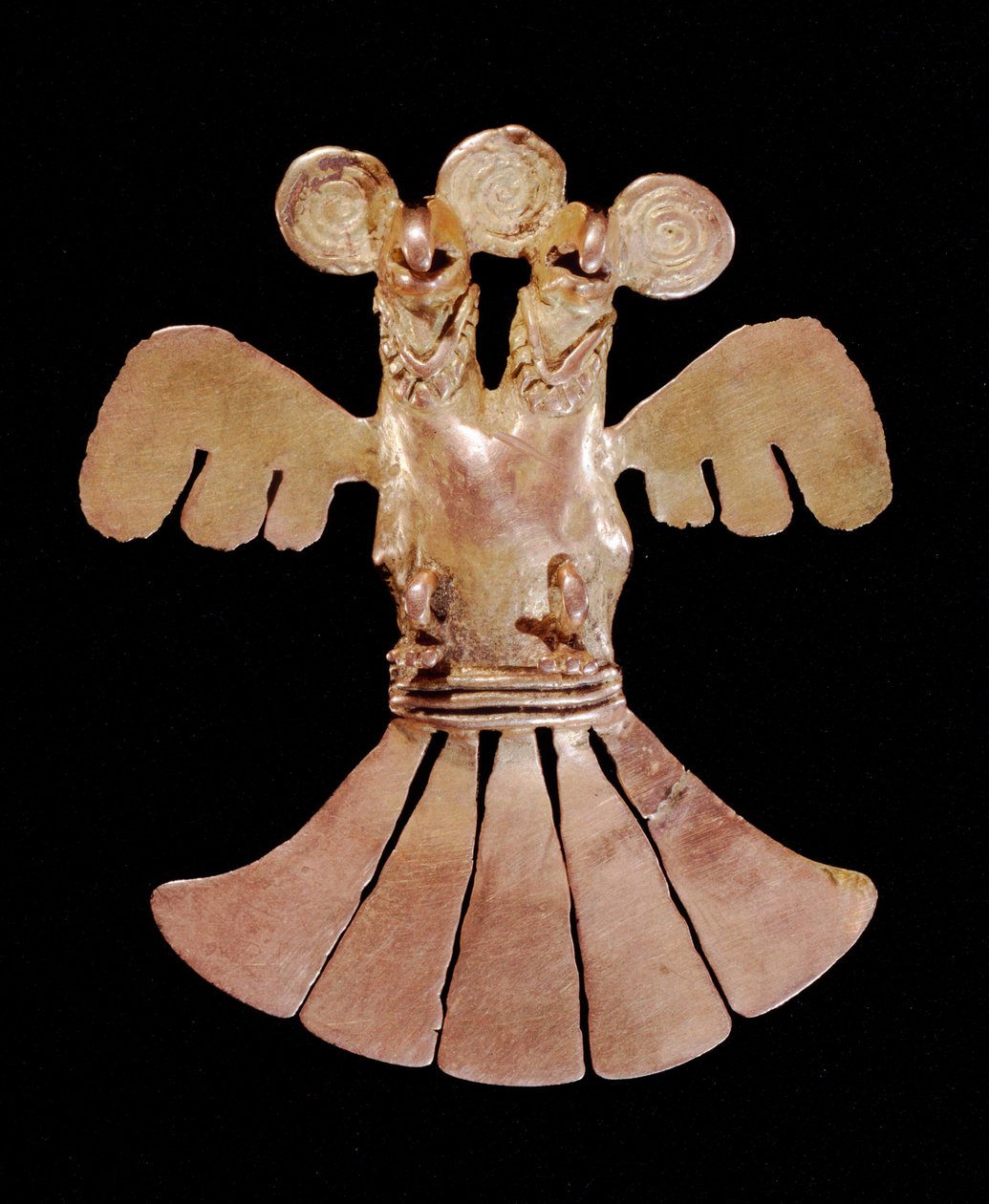 Çift başlı kartal kolye, Popayan (700-1500) (altın) by Pre Columbian Pre Columbian
