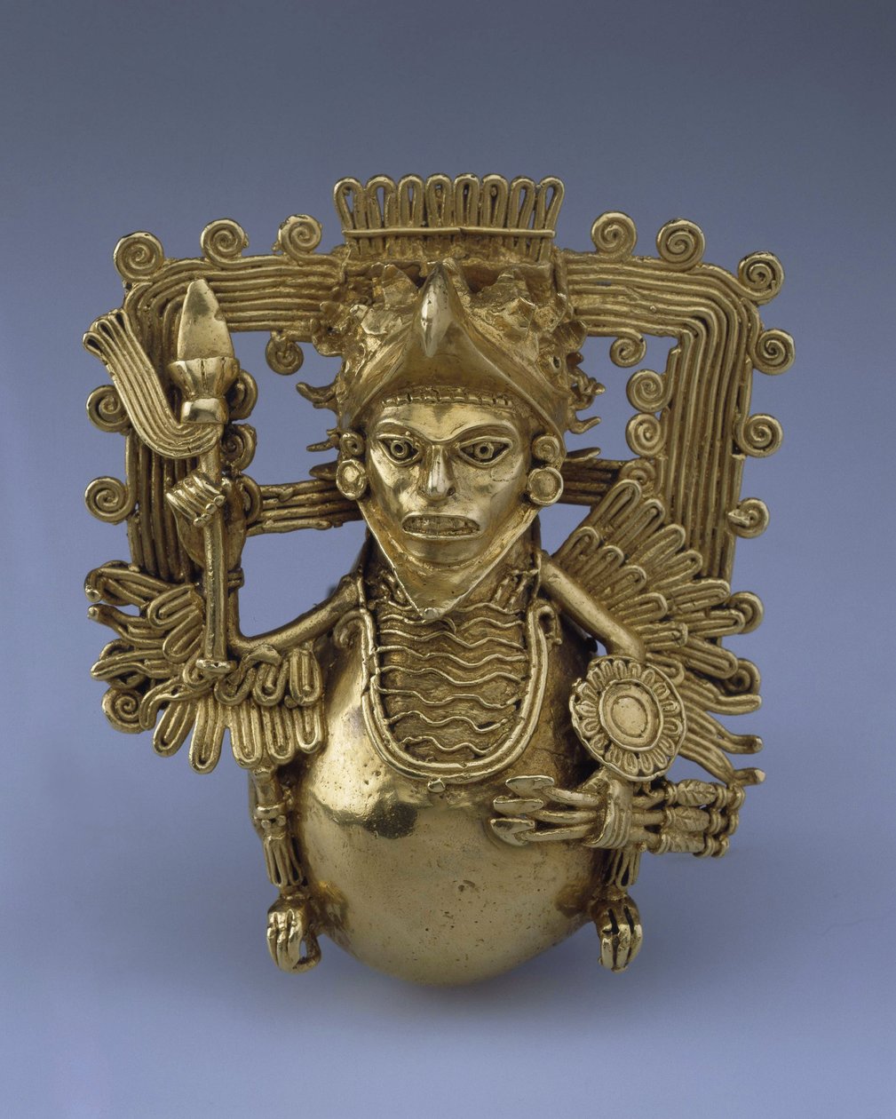 Çan kolye, Kolomb öncesi sanatta Kartal Savaşçısı Şeklinde, Geç 15. yüzyıl. - Altın, H 9 - Devlet İnziva Yeri, St. Petersburg by Pre Columbian