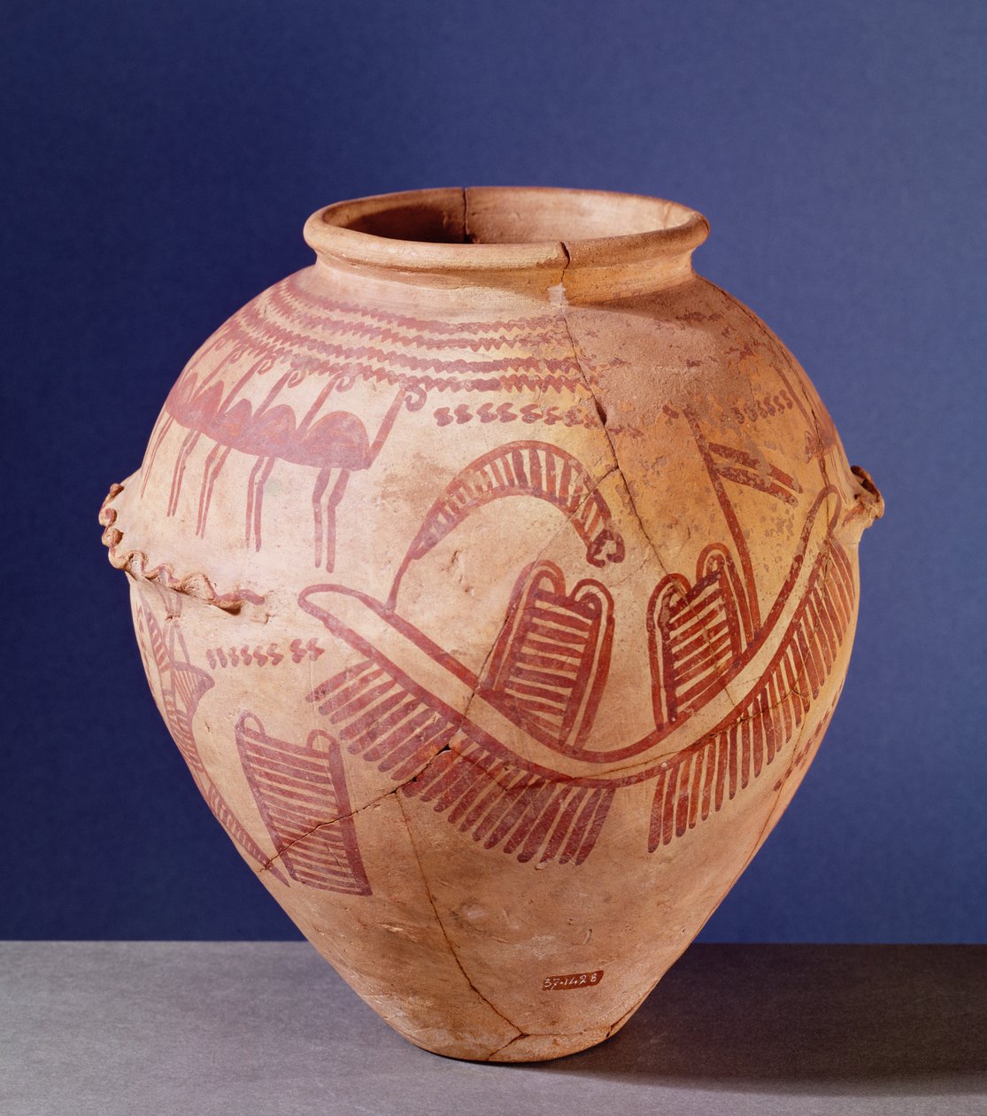 Bir mavna üzerinde iki türbeyi gösteren vazo, MÖ 3500 dolayları (çömlek) by Predynastic Period Egyptian