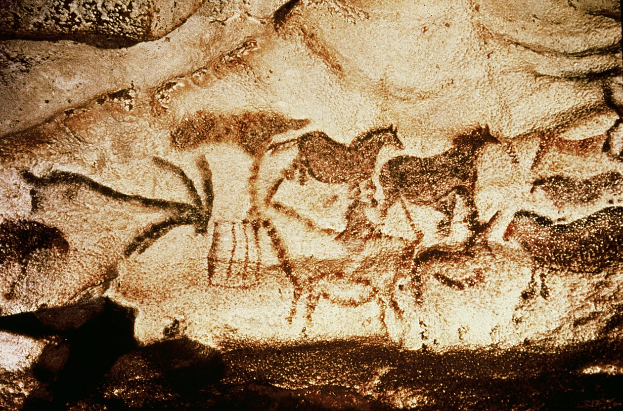 Altamira Mağaralarındaki atlar ve geyikler, MÖ 15000 dolayları (mağara resmi) by Prehistoric