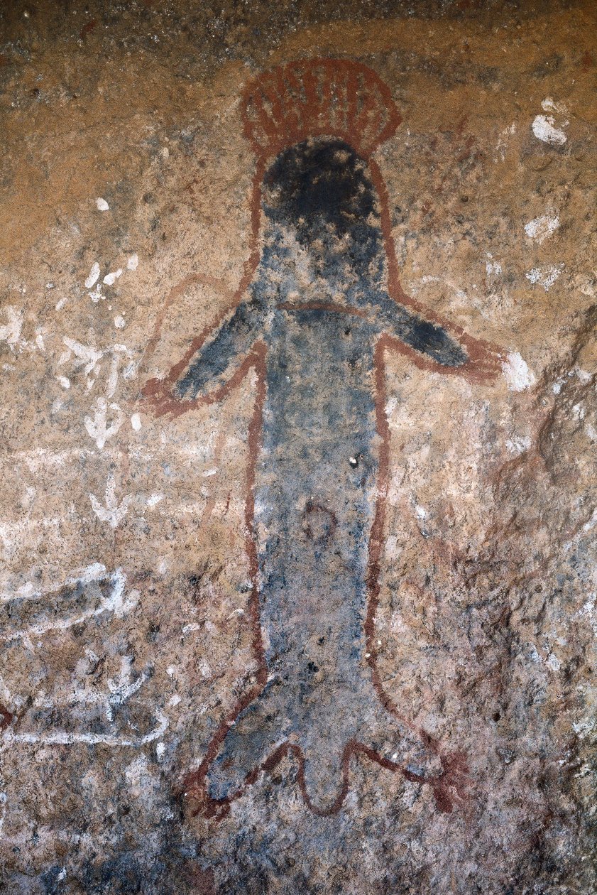 Aborijin kaya resmi, kadın figürü (tiliqua?), Uluru