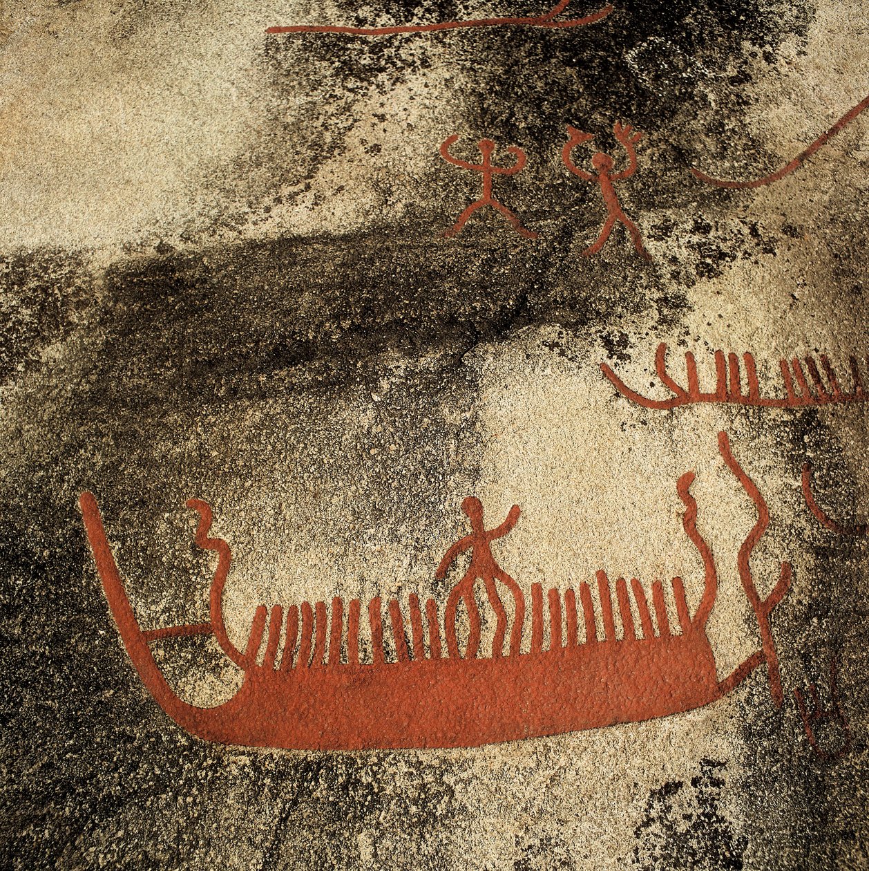 Bir teknedeki figürler, MÖ 1000 dolayları (kaya resmi) by Prehistoric Prehistoric