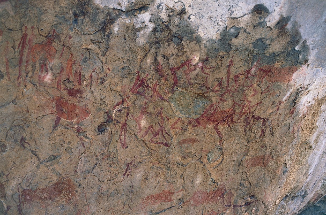 İnsan ve hayvan figürleri (mağara resmi) by Prehistoric Prehistoric