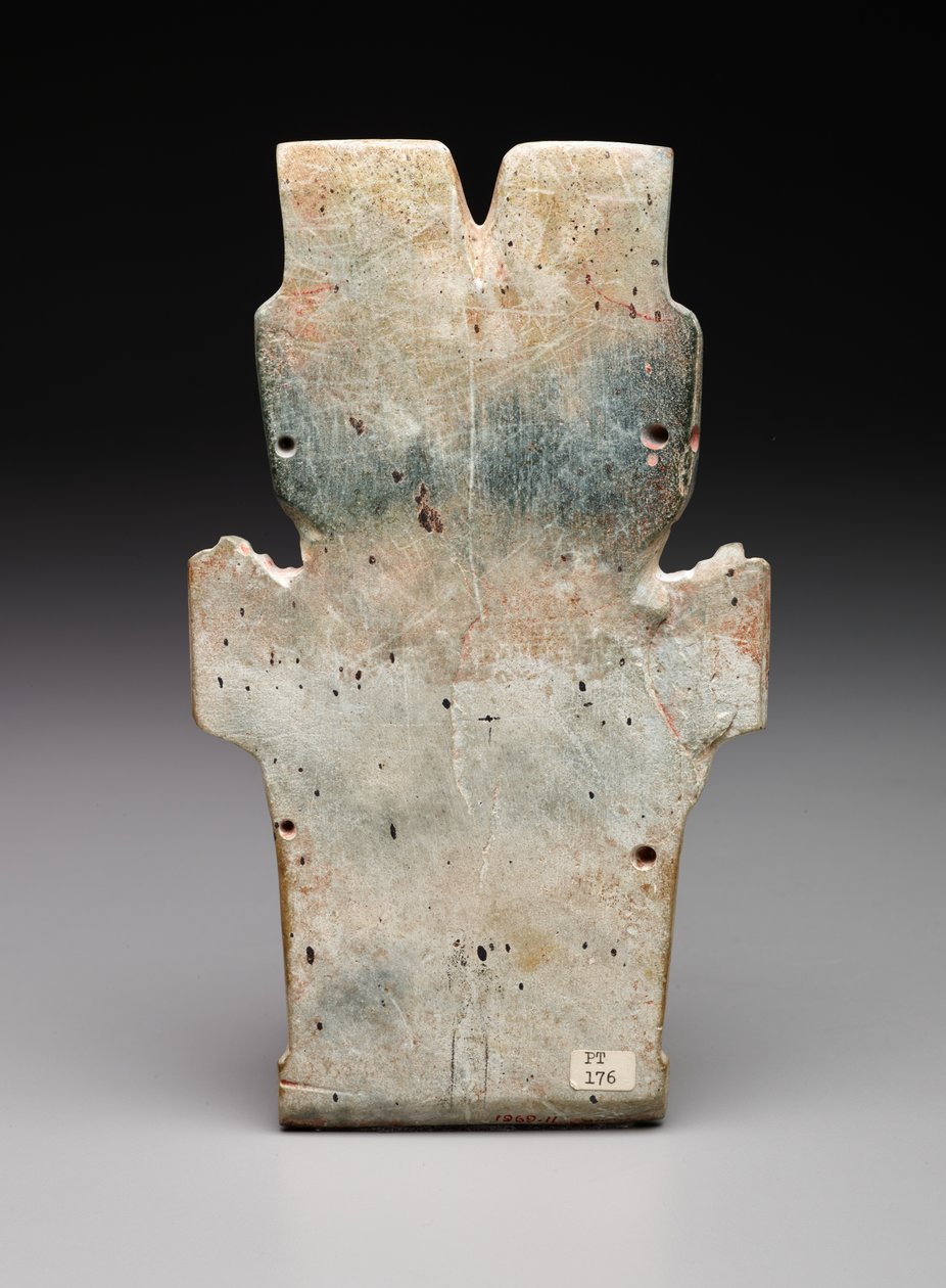 Bir Antropomorfik Plakın Tersi, Muhtemelen Ateş Yılanı, Klasik öncesi dönem, MÖ 800-400 (serpantin ve zinober) by Prehistoric Prehistoric
