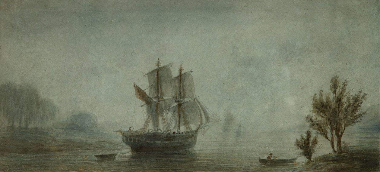Yelkenli teknelerle sahil manzarası by Prilidiano Pueyrredon