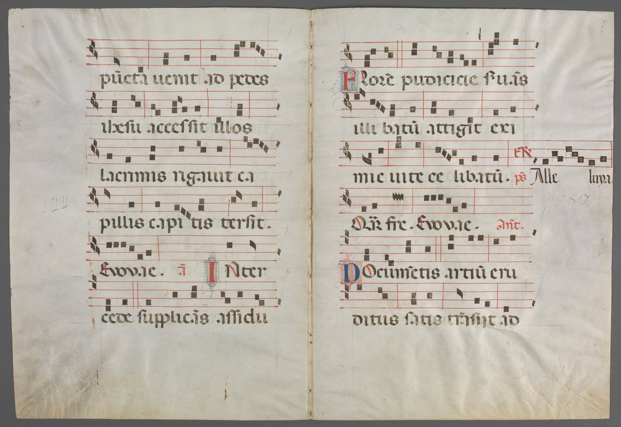Bir Antiphonary'den Bifolium: Müzik by Primo Miniatore di San Domenico