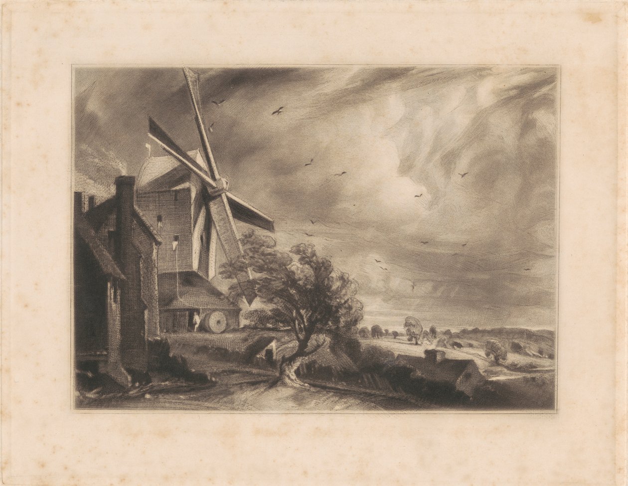 Colchester Yakınındaki Değirmen by Print made by David Lucas