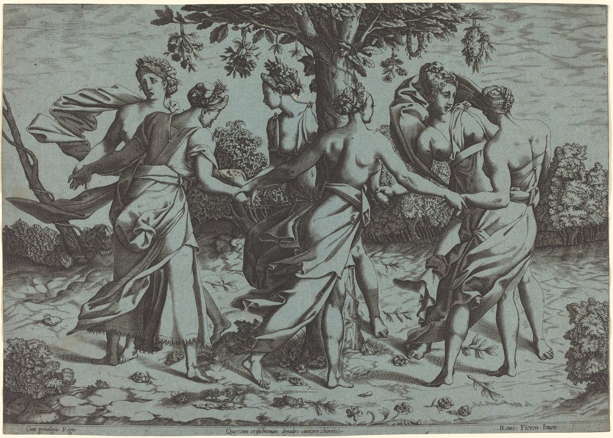 Dryades Dansı by Probably French 16th Century after Pierre Milan after Rosso Fiorentino