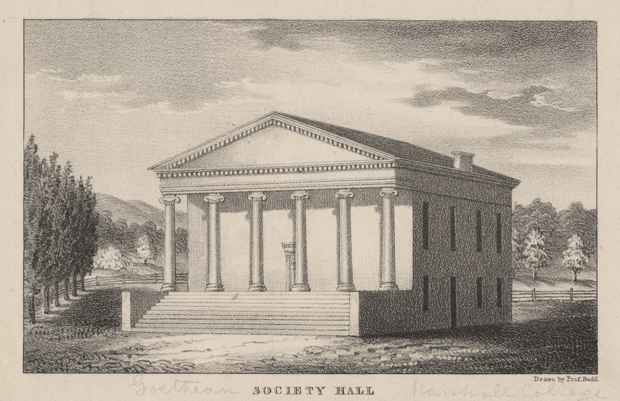 Goethean Toplum Salonu, Marshall Koleji, Mercersburg, PA, 1830 by Prof. Budd