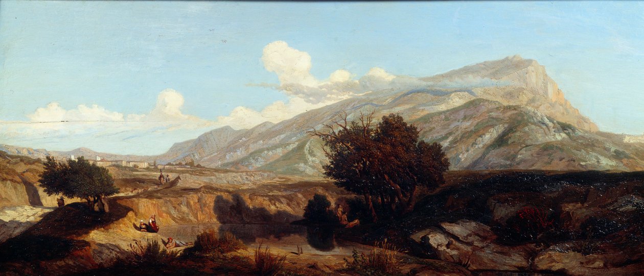 Güneydeki makilerin kutsal dağ zafer manzarası. Prosper Joseph Gresy