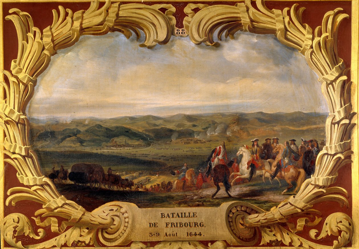 3 ile 09/08/1644 arası Fribourg Savaşı Grand Conde (Louis II Bourbon Prensi) (Bourbon-Conde) (1621-1686) ve Turenne Vikontu Henri de La Tour d