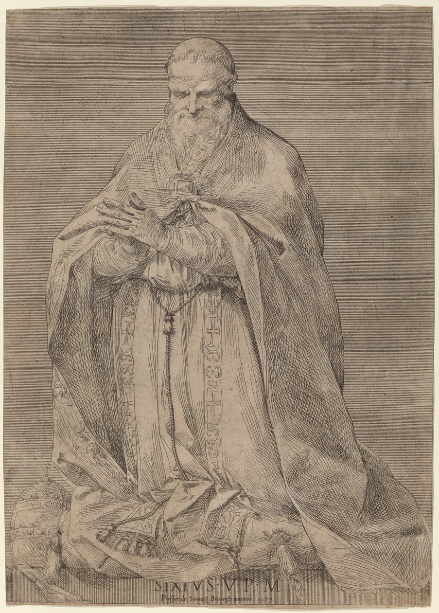 Papa Sixtus V by Prospero Bresciano, after Giuseppe Cesari