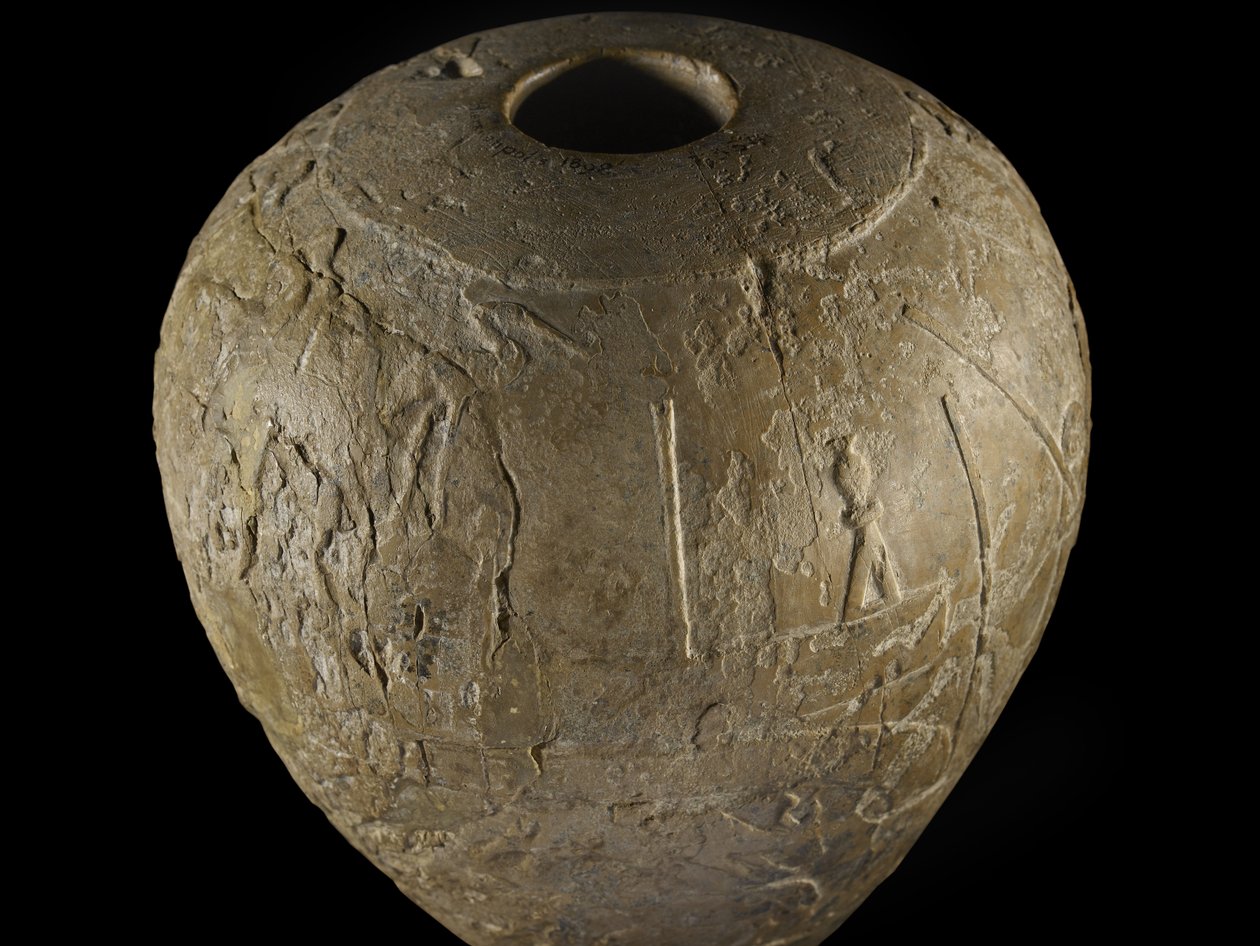 Narmer kireçtaşı mızrak başı by Protodynastic Period Egyptian