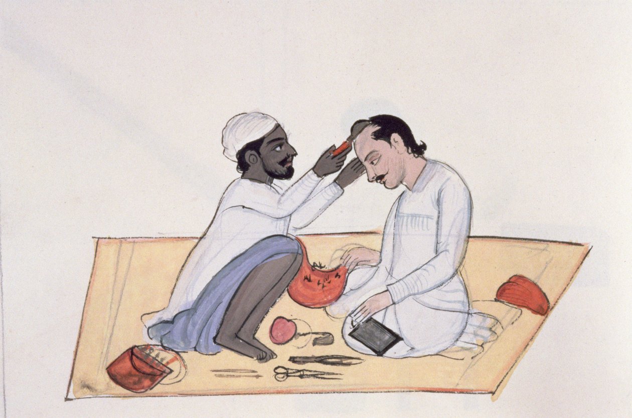 Berber, c.1890 (kağıt üzerinde wc) by Punjabi School