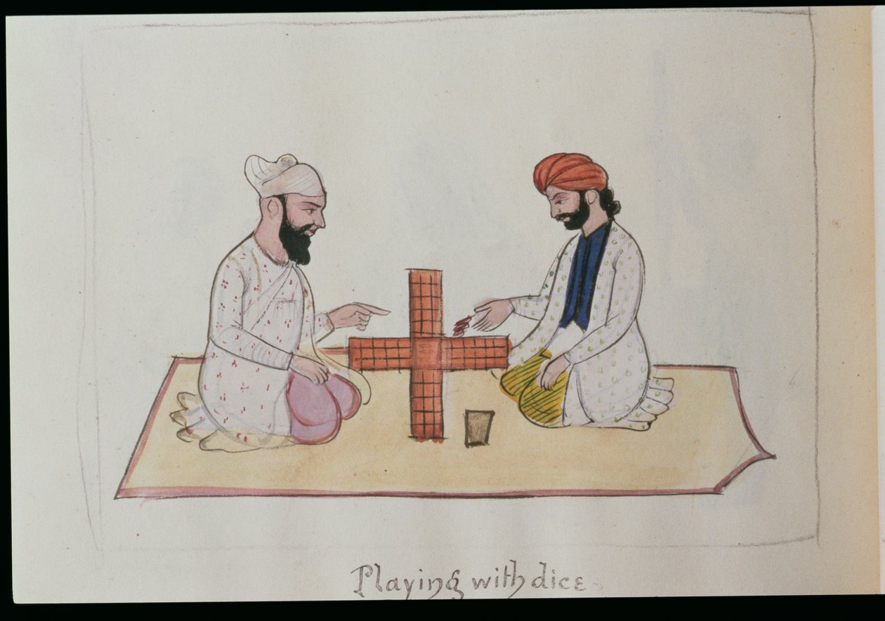 Zar Oynamak, c.1890 (kağıt üzerinde wc) by Punjabi School