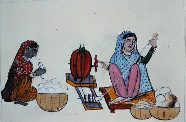 Cotton Mill (Behna) c.1890 (kağıt üzerine suluboya) by Punjabi School