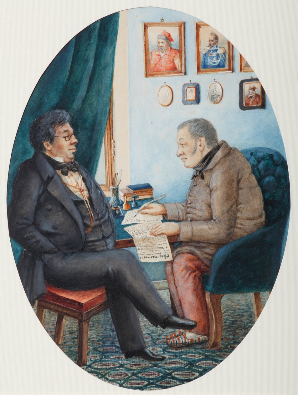 Faddey Venediktovich Bulgarin ve Nikolay Ivanovich Grech, 1849 by Pyotr Andreyevich Karatygin