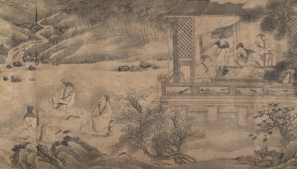 Orkide Köşkünde Şairler Buluşması, 1607 tarihli. by Qian Gong
