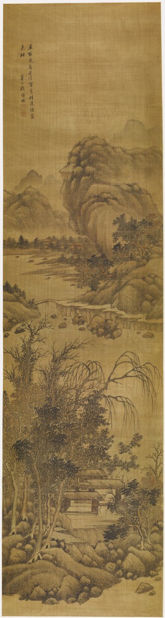 Manzara (ipek üzerine mürekkep ve renk) by Qian Weicheng