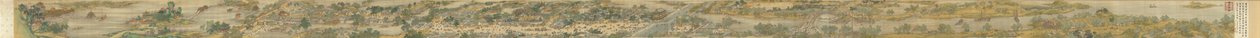 Nehir Boyunca Qingming Festivali sırasında, Qing Mahkemesi Versiyonu, el kaydırma, 1736 (ipek üzerine mürekkep ve renk) by Qing Dynasty Chinese School