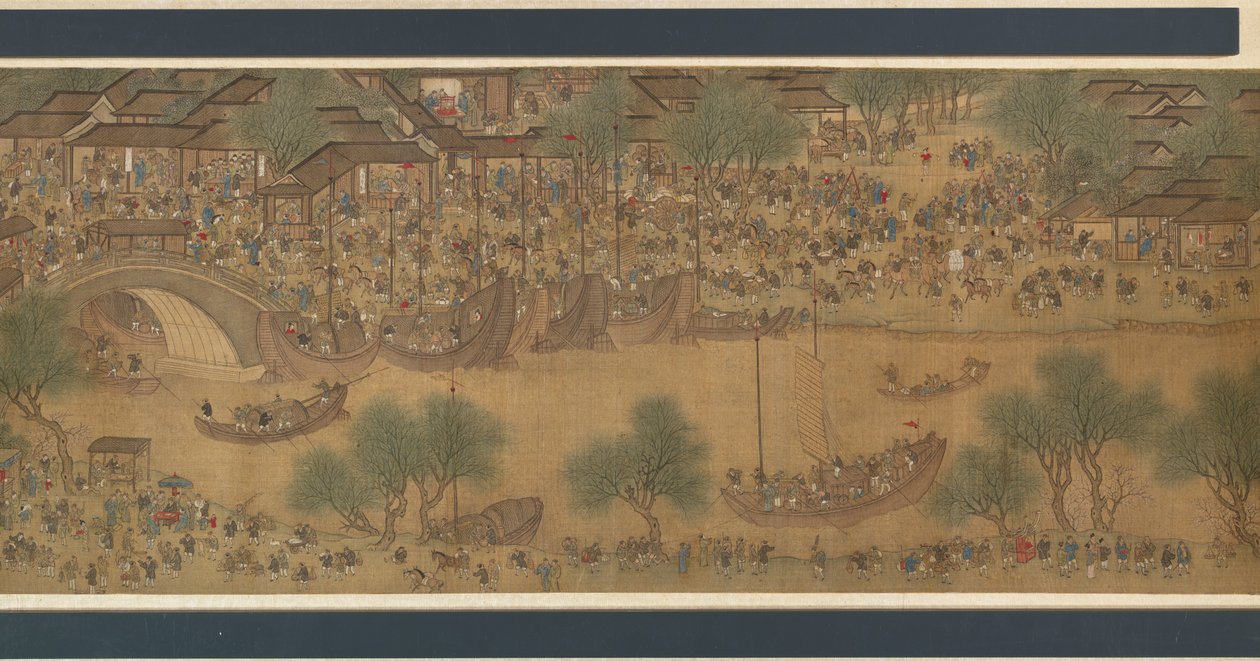 Nehirde Bahar Şenliği by Qing Dynasty Chinese School