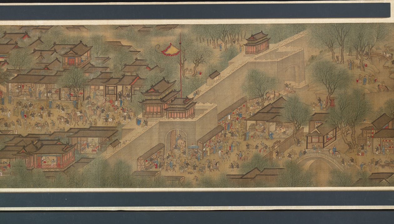 Nehirde Bahar Şenliği by Qing Dynasty Chinese School