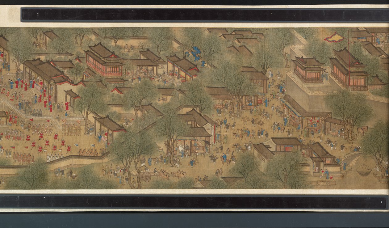 Nehirde Bahar Şenliği by Qing Dynasty Chinese School