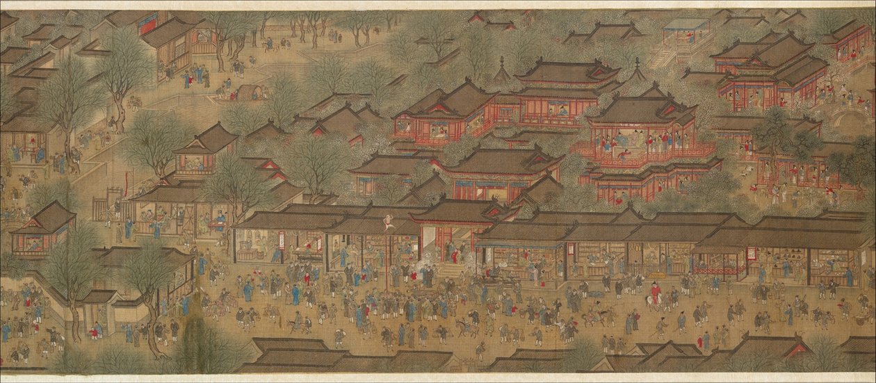 Nehirde Bahar Şenliği by Qing Dynasty Chinese School