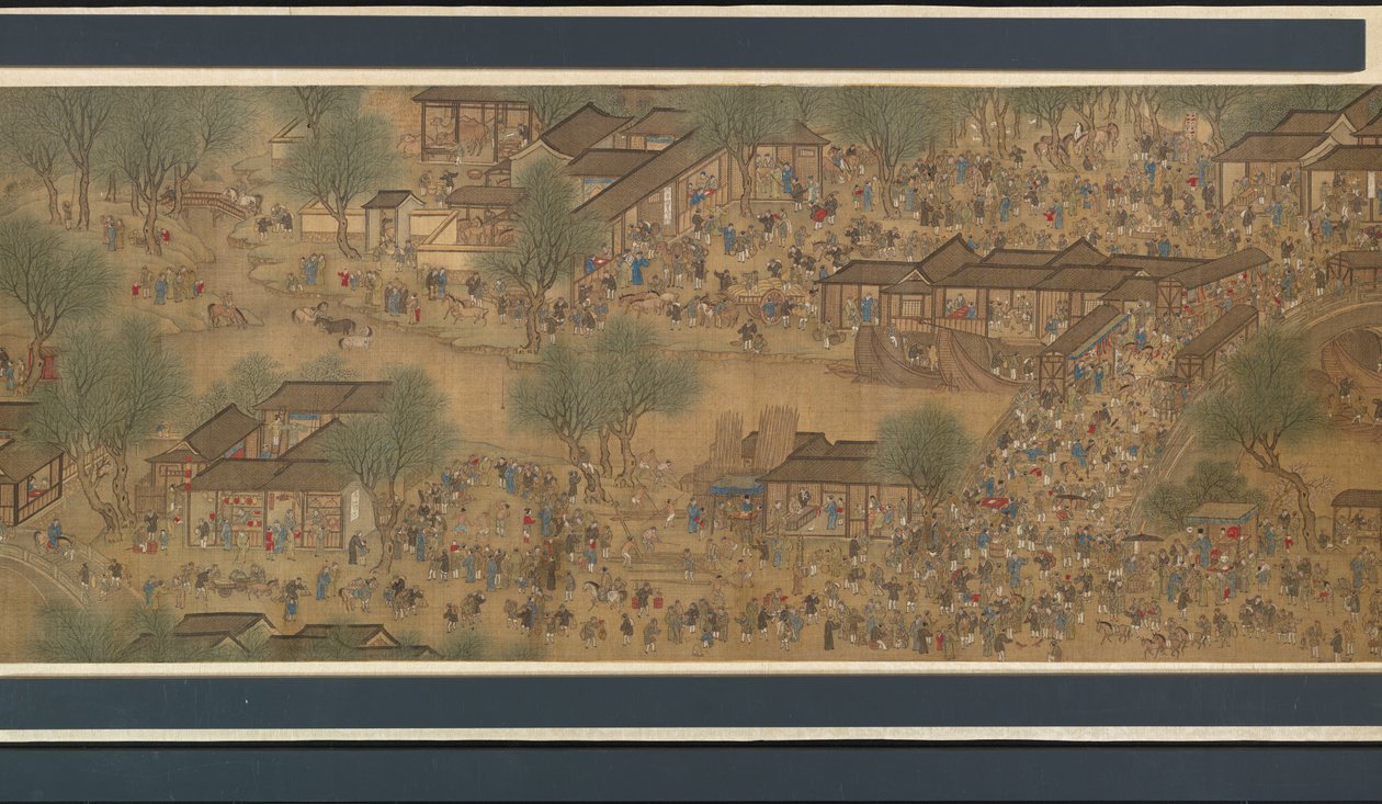 Nehirde Bahar Şenliği by Qing Dynasty Chinese School