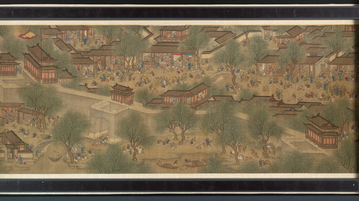 Nehirde Bahar Şenliği by Qing Dynasty Chinese School