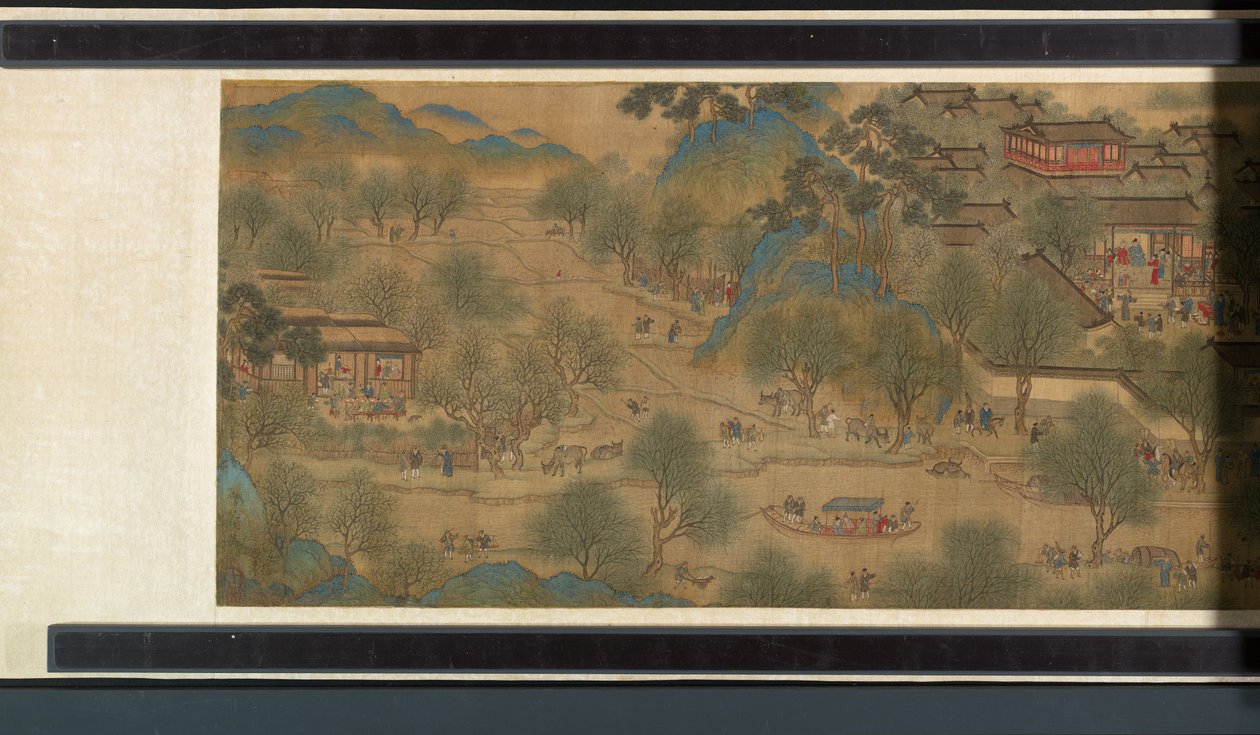 Nehirde Bahar Şenliği by Qing Dynasty Chinese School