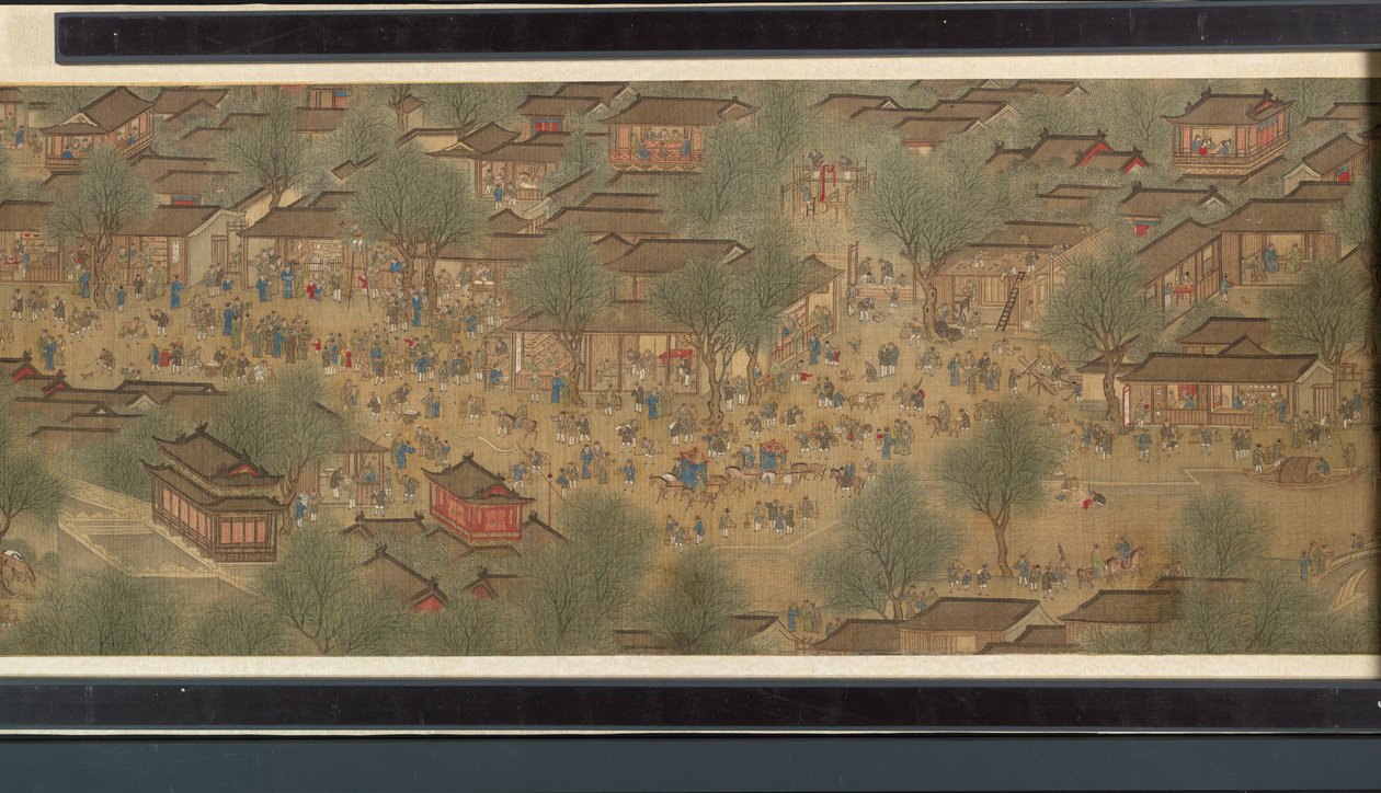 Nehirde Bahar Şenliği by Qing Dynasty Chinese School