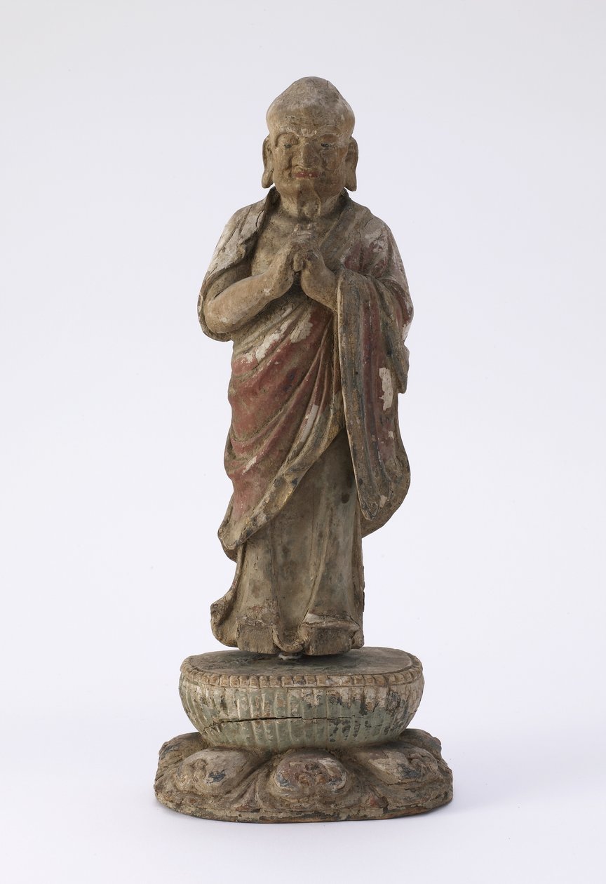 Keşiş Ka-yeh (Kasyapa) figürü (ahşap ve gesso) by Qing Dynasty Chinese School