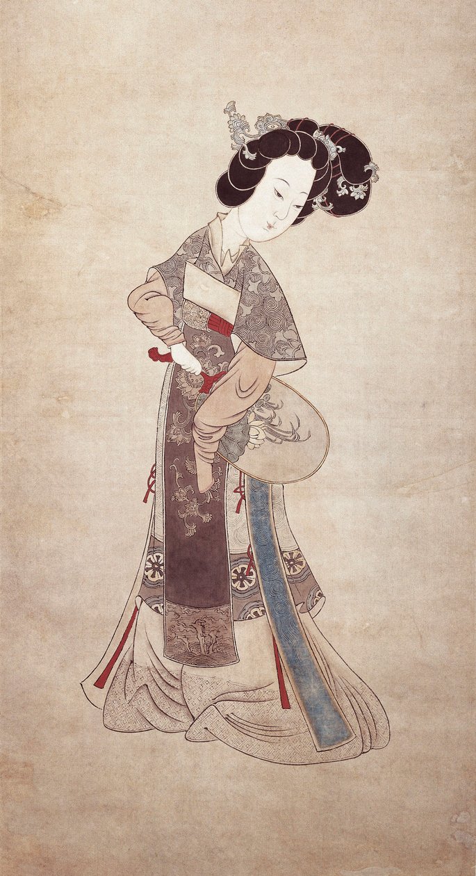 Çin Leydisi, Ren Shyong tarafından (ipek üzerine resim) by Qing Dynasty Chinese School