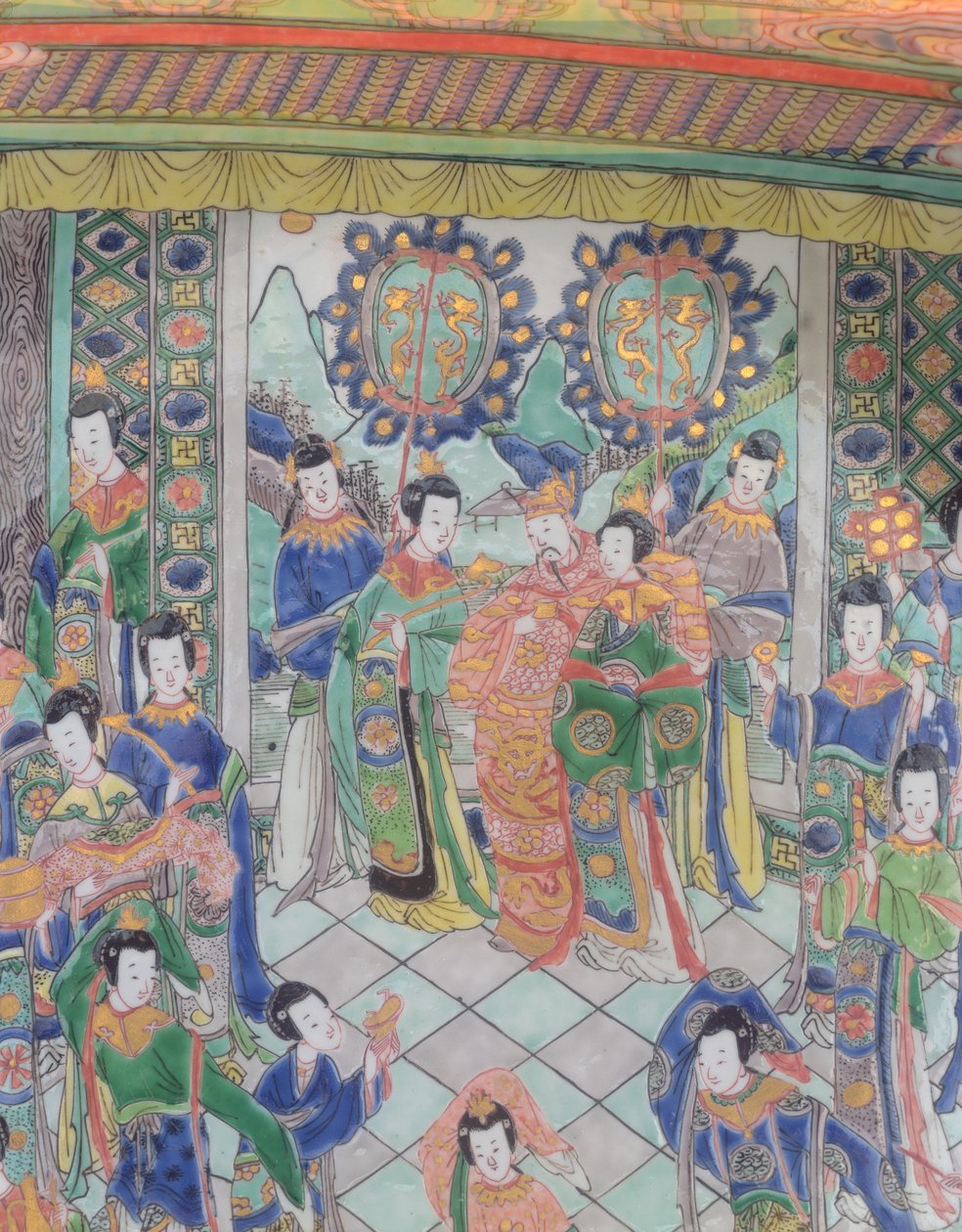 Büyük Famille Verte Charger, Kangxi dönemi (1662-1722) (porselen) (ayrıca bkz. 272193) by Qing Dynasty Chinese School