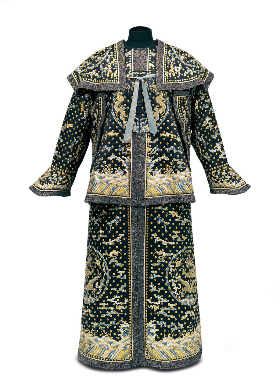 Nadir İmparatorluk muhafızlarının tören üniforması, Qianlong / Jiaqing dönemi (1736-1820) (ipek saten) (ayrıca bkz. 992766-7). by Qing Dynasty Chinese School