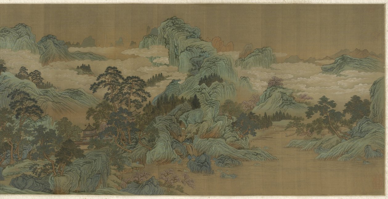 Mavi ve Yeşil Nehir Manzarası, 17.-18. Yüzyıl by Qing Dynasty Chinese School