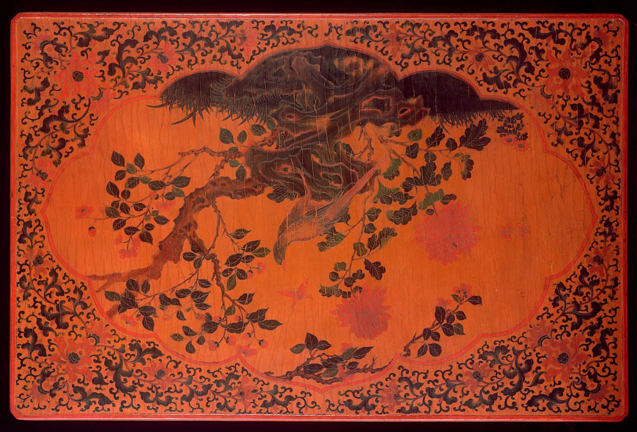 Masa Üstü, Kangxi dönemi (1662-1722) (laklı ahşap ve kenevir kumaş) (ayrıca bkz. 272135) by Qing Dynasty Chinese School