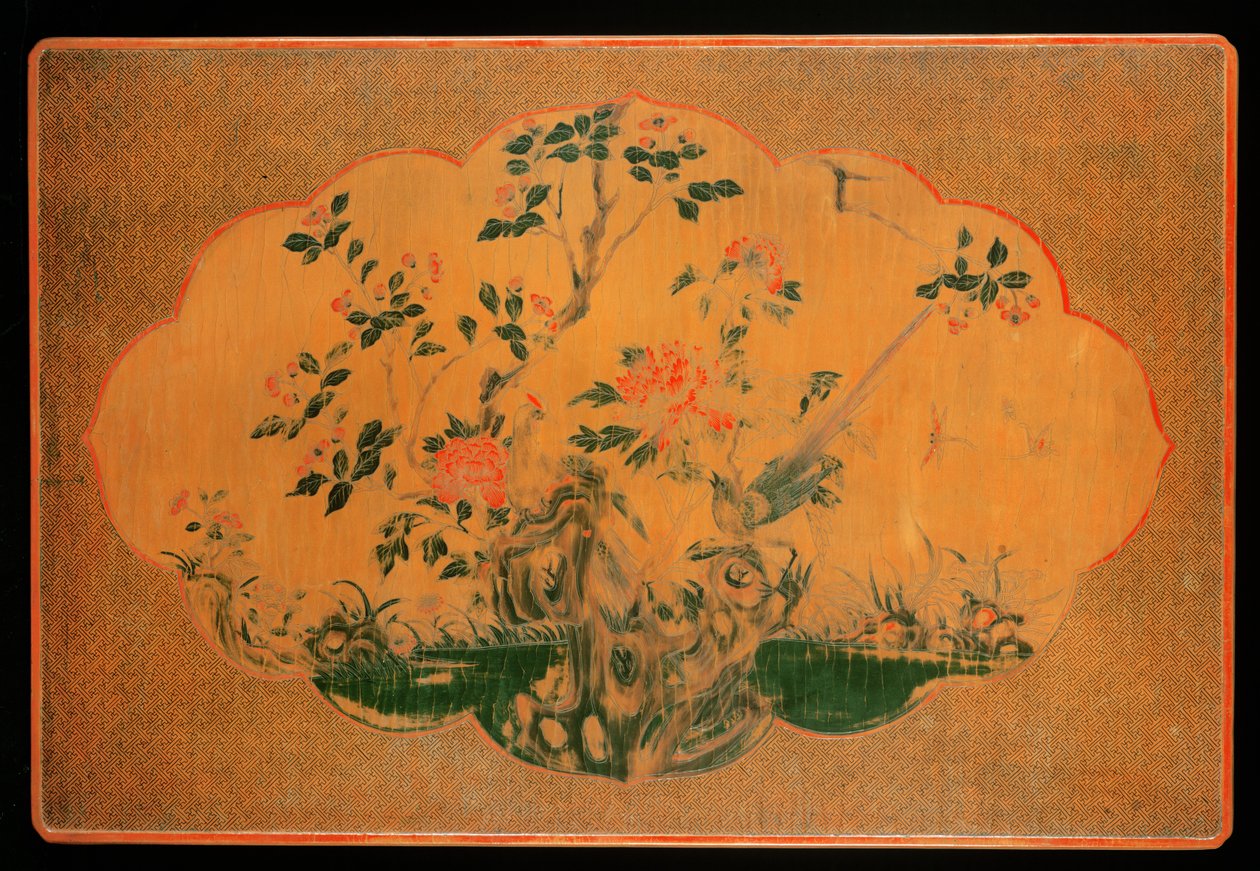 Masa üstü, Kangxi dönemi (1662-1722) (laklı ahşap ve kenevir kumaş) (ayrıca bkz. 272133) by Qing Dynasty Chinese School