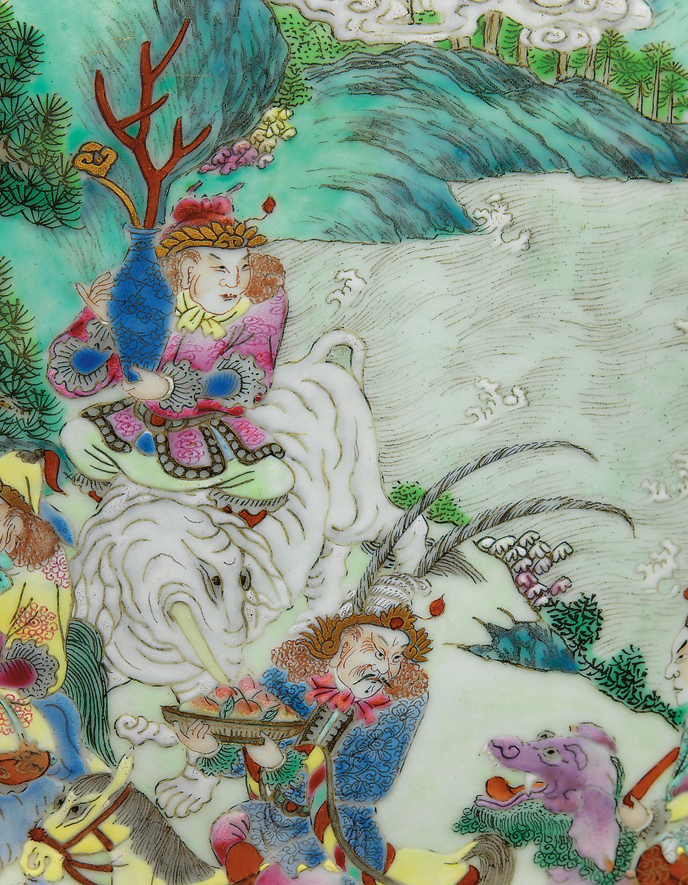 Bir Çift Imperial Famille Gül Vazolarından Birinden Detay (seramik) by Qing Dynasty   Jiaqing Period Chinese School