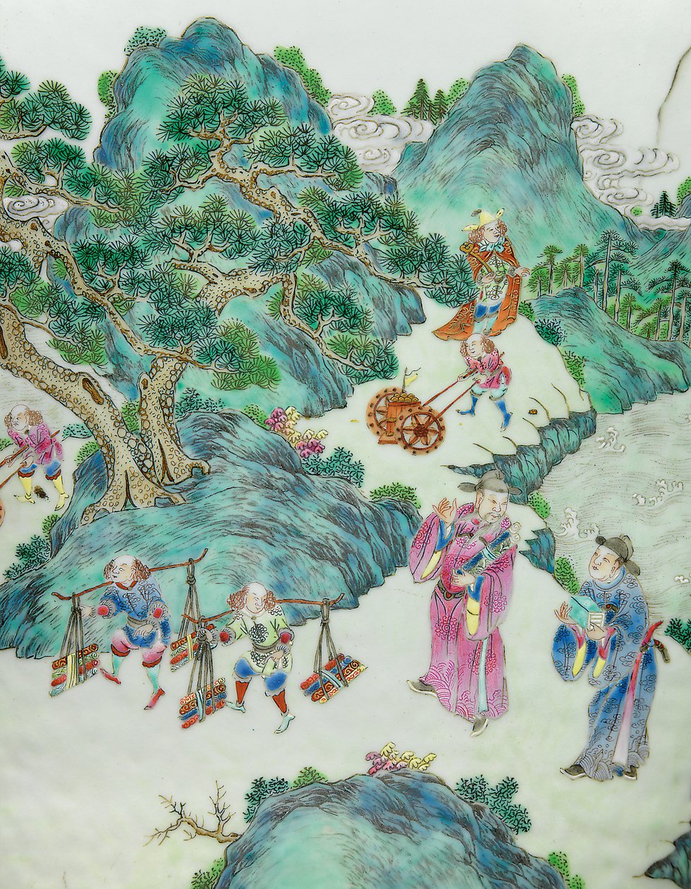Bir Çift Imperial Famille Gül Vazolarından Birinden Detay (seramik) by Qing Dynasty   Jiaqing Period Chinese School