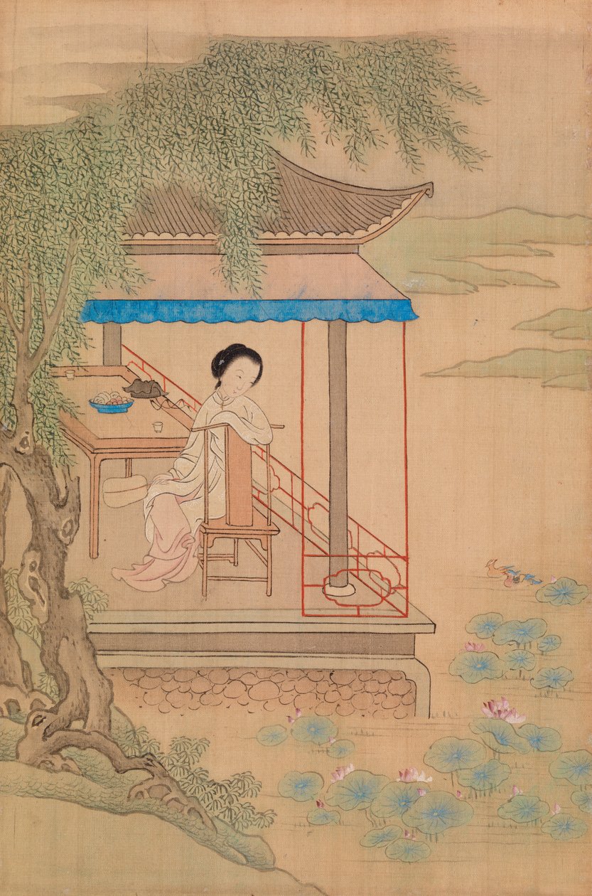 Verandada Oturan Kız by Qiu Ying