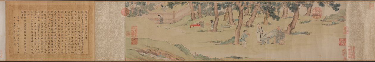Zhao Mengfu Çay Karşılığında Kalp (Hridaya) Sutrasını Yazıyor by Qiu Ying
