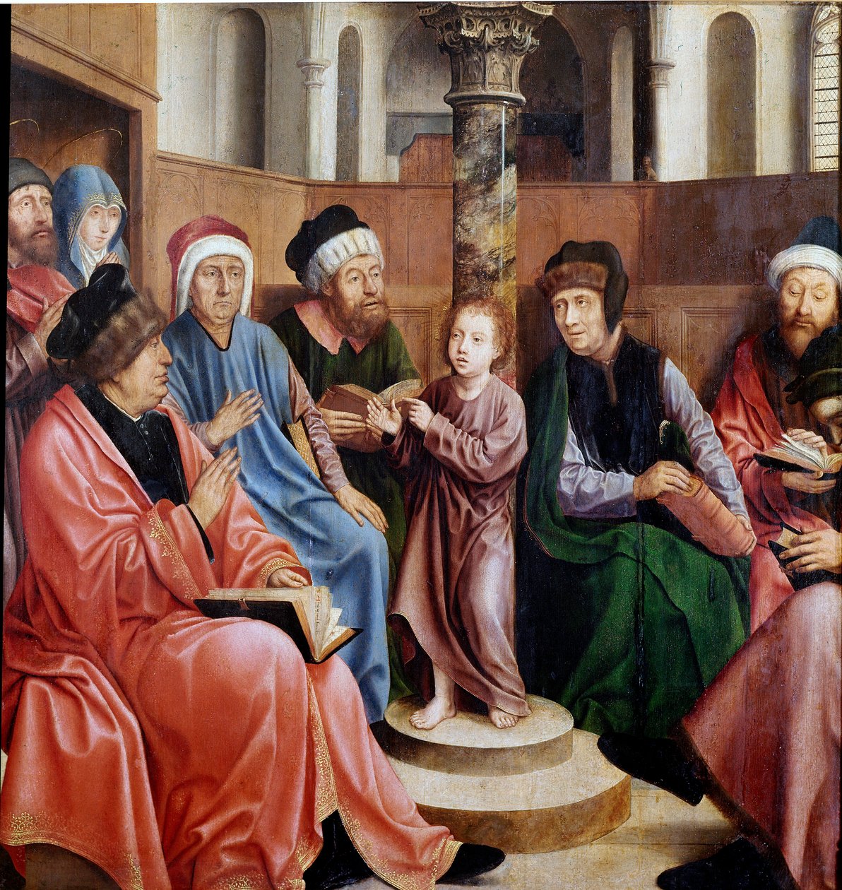 Doktorlar Arasında İsa resmi Quentin Metsys (1466-1530) (ec.flam.) Lizbon, Museo di Arte Antica by Quentin Massys or Metsys