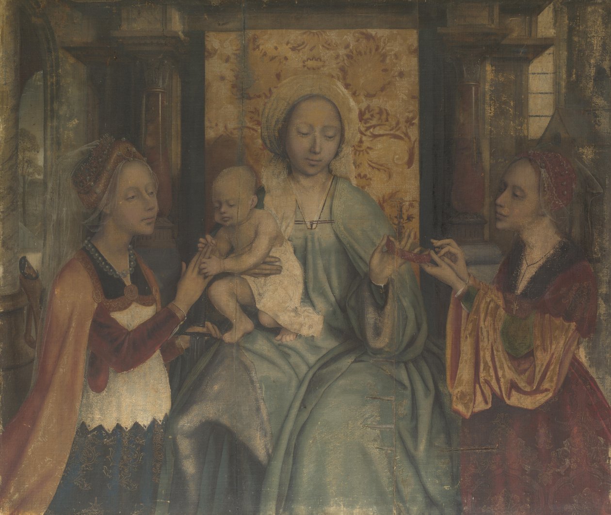 Aziz Barbara ve Catherine ile Bakire ve Çocuk, c. 1518-1525 by Quentin Massys or Metsys